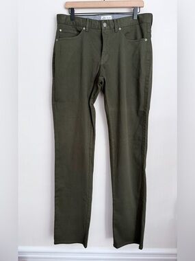 Peter Millar 33 Ultimate Sateen 5-Pocket Pants dark olive green NWT $170